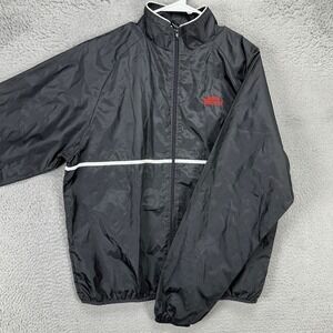 VINTAGE Sports Illustrated Jacket Windbreaker Mens XL Black Full Zip Lightweight